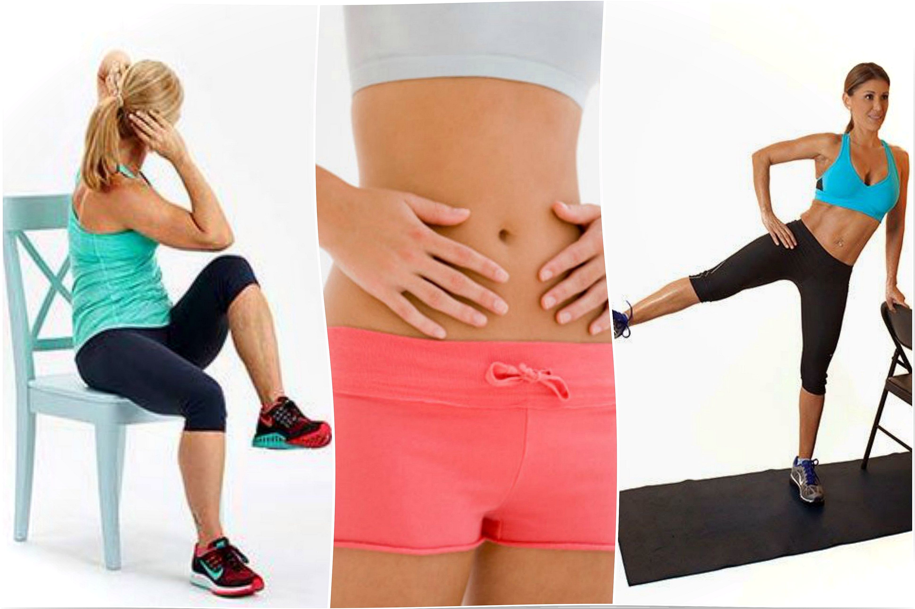 5 exercises to do with a chair and reduce abdominal fat