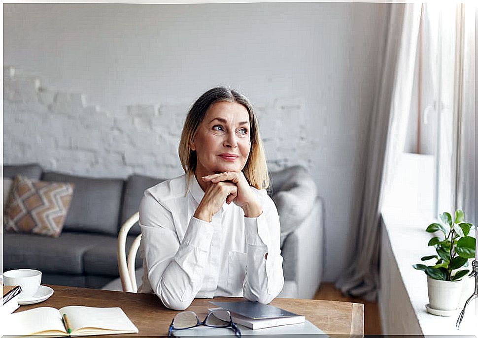 Woman thinking how to create habits