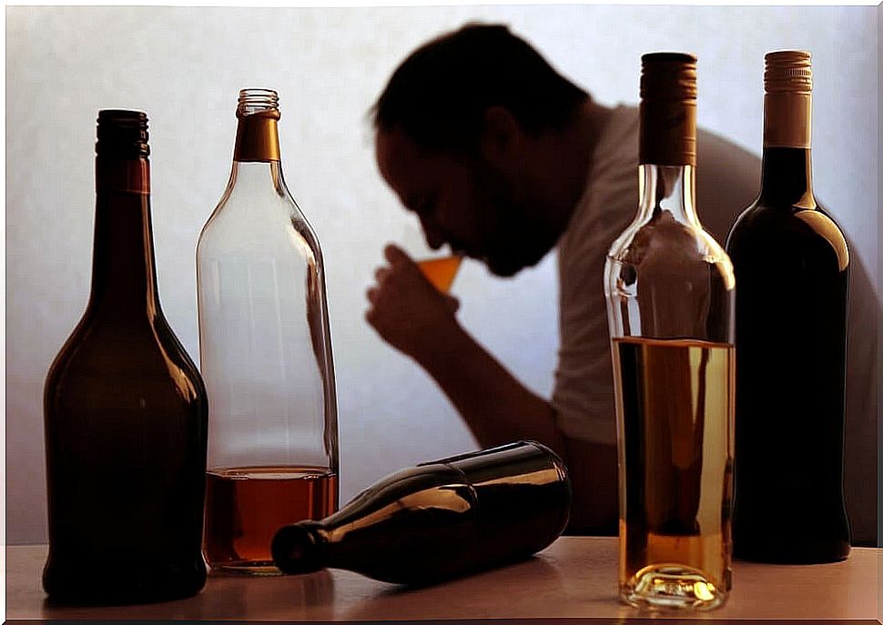 Man suffering from alcohol use disorder