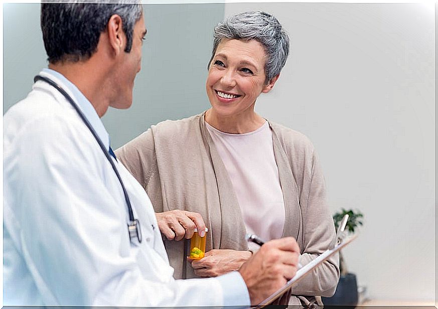 Woman talking to a doctor