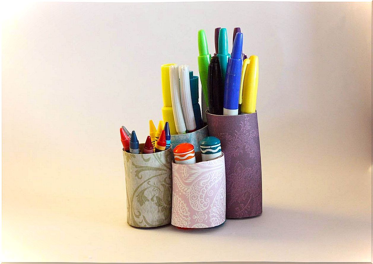 Homemade pencil holders