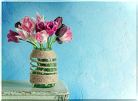 Jar with flowers